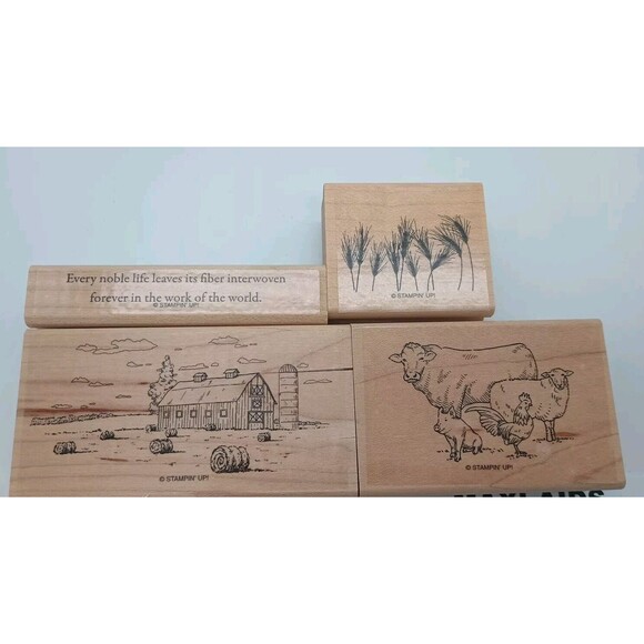 Stampin Up Farm Life Wood Block Stamp Set - Picture 1 of 5